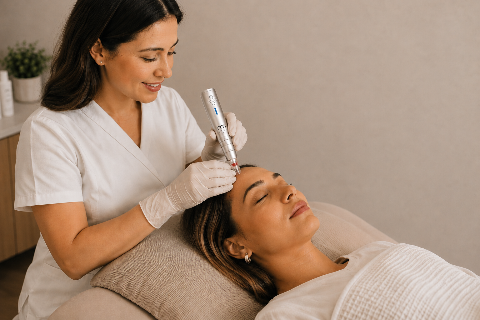 RM Star Microneedling Behandlung an der Stirn